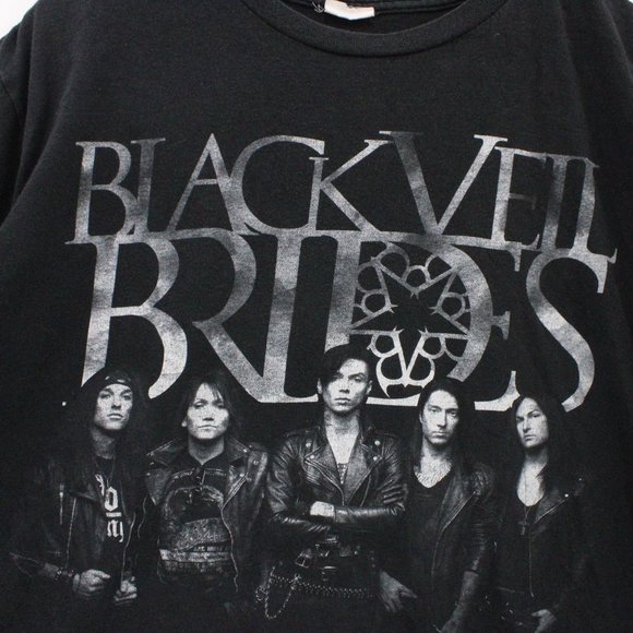 Vintage Bay Island X BLACK VEIL BRIDES Shirt Mens Black Rock Band Music XL - Picture 5 of 9